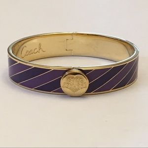 Coach Poppy Purple/Gold Hinge Bangle Bracelet
